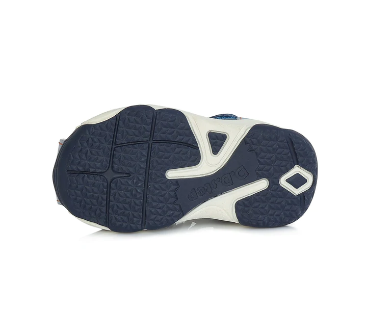 Sandale piele baieti, albastru cu racheta, flexibile, cu velcro- D.D.Step [5]