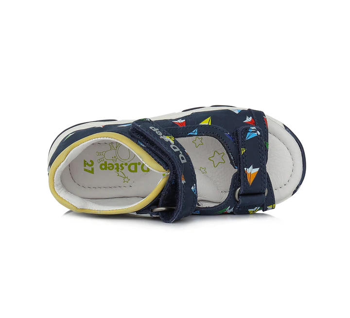 Sandale piele baieti, albastre, flexibile- D.D.Step [5]