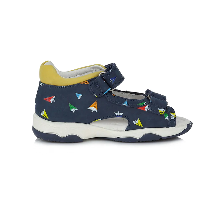 Sandale piele baieti, albastre, flexibile- D.D.Step [4]