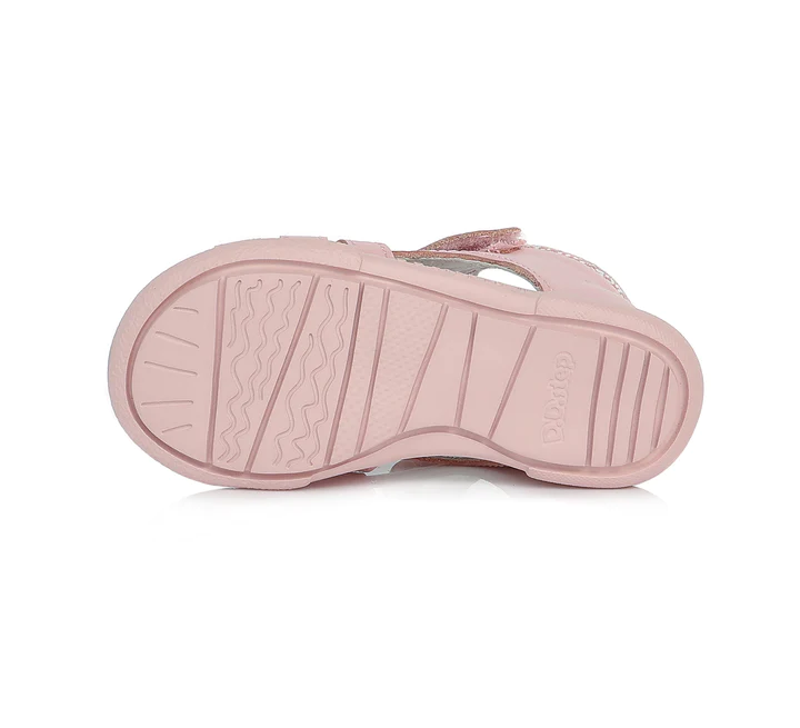 Sandale piele fete, roz cu inimioare, flexibile- D.D.Step [6]