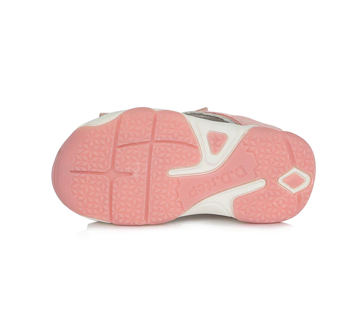 Sandale piele fete, roz cu floricele, flexibile- D.D.Step [5]