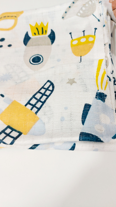 Pled din muselina 80x70 cm, diverse imprimeuri [4]