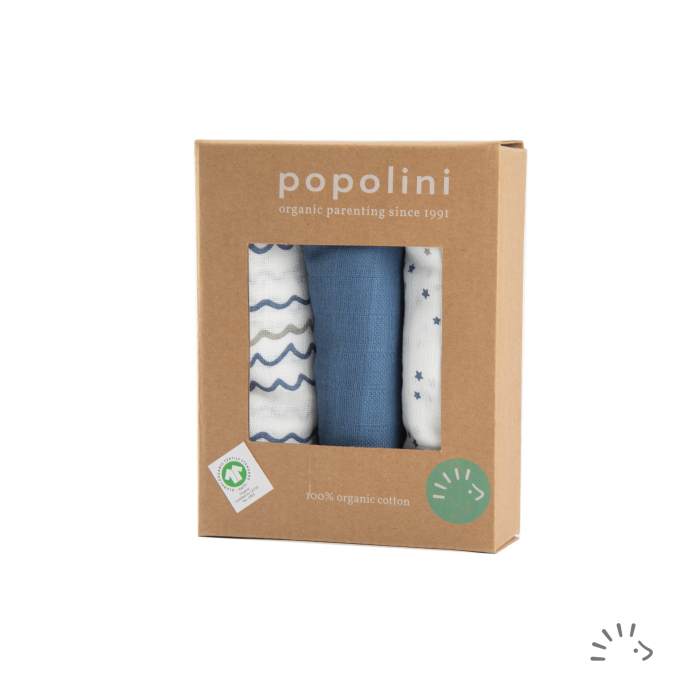 Set 3 pleduri muselina organica 70x70 cm- Starry Sea [3]