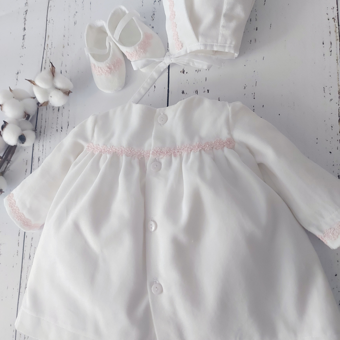 Set rochita, botosei si boneta din catifea - Pink Velvet [2]