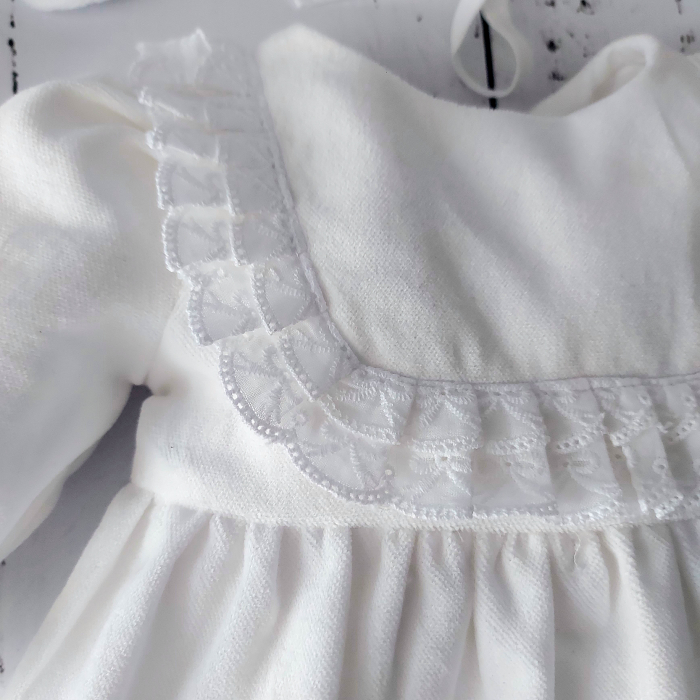 Rochita din catifea de bumbac - White Snow [5]