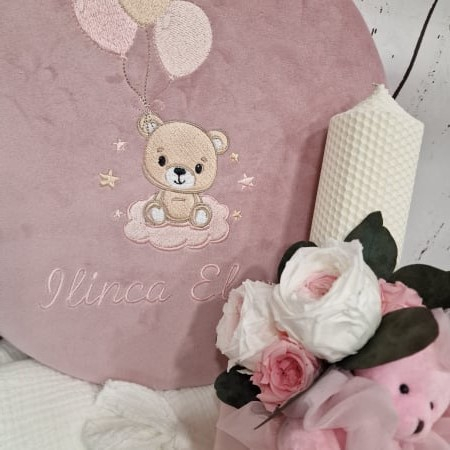 Trusou botez fetita integral din muselina- Ursulet cu Baloane [15]