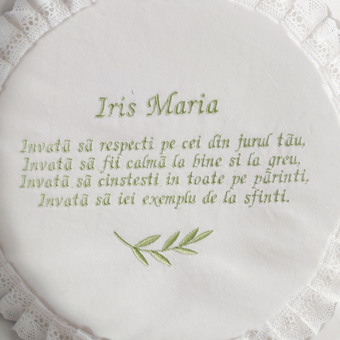 Trusou botez Frunza de maslin cu mesaje [8]