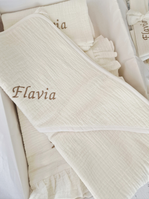 Trusou botez integral din muselina- ALB- 10 piese [7]