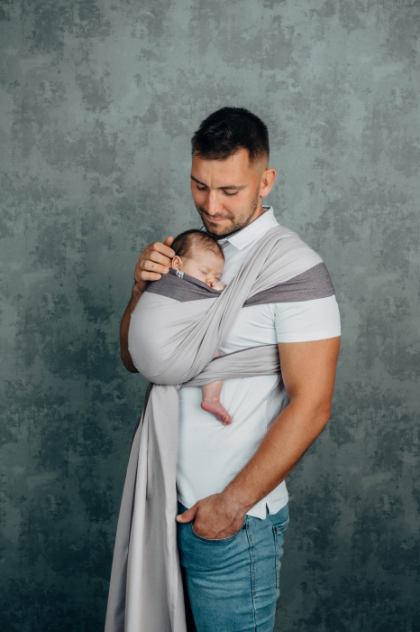 Wrap tesut pentru bebelusi - COOL GREY- marime M - grad B [2]
