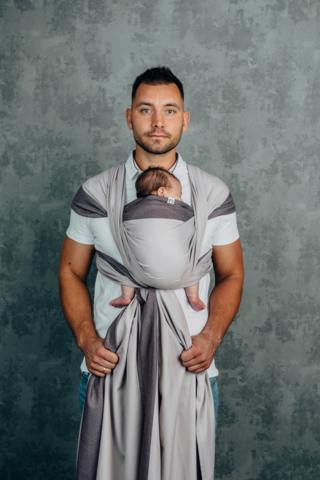 Wrap tesut pentru bebelusi - COOL GREY- marime M [9]