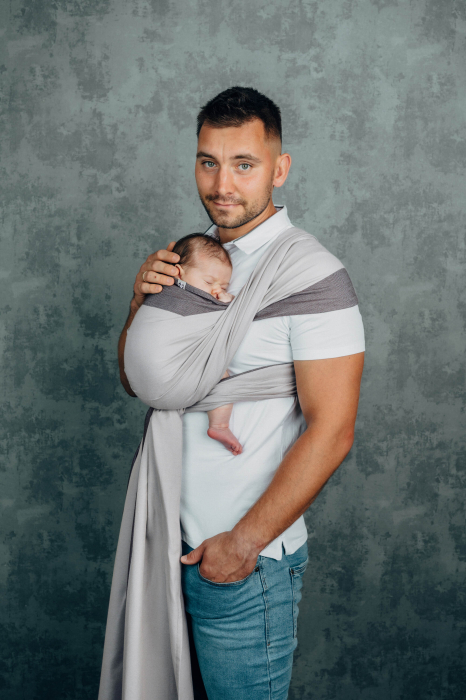 Wrap tesut pentru bebelusi - COOL GREY- marime M - grad B [3]