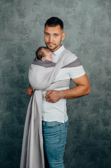 Wrap tesut pentru bebelusi - COOL GREY- marime M - grad B [5]