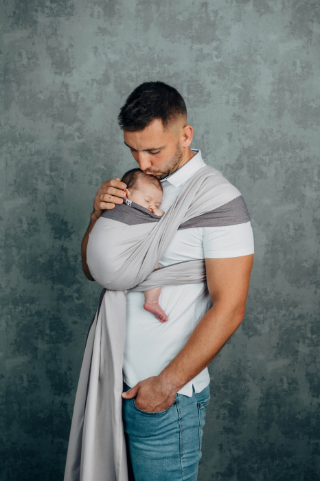 Wrap tesut pentru bebelusi - COOL GREY- marime M [3]