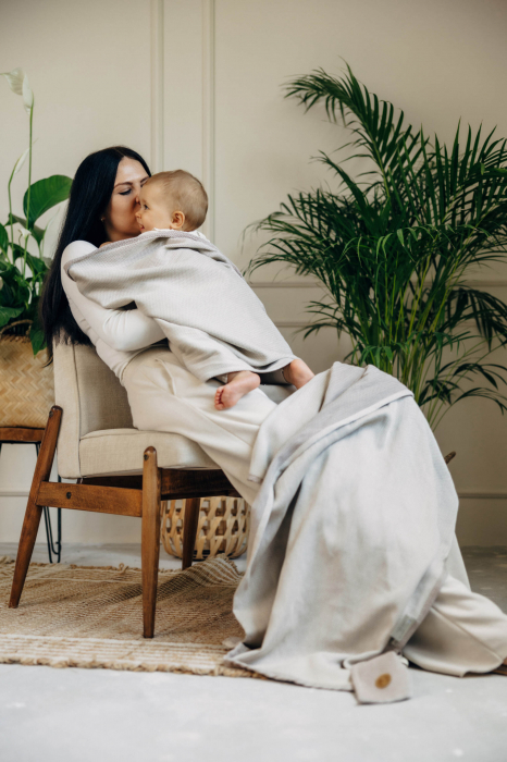 Wrap tesut pentru bebelusi LITTLE HERRINGBONE ALMOND - marime M - grad B [10]