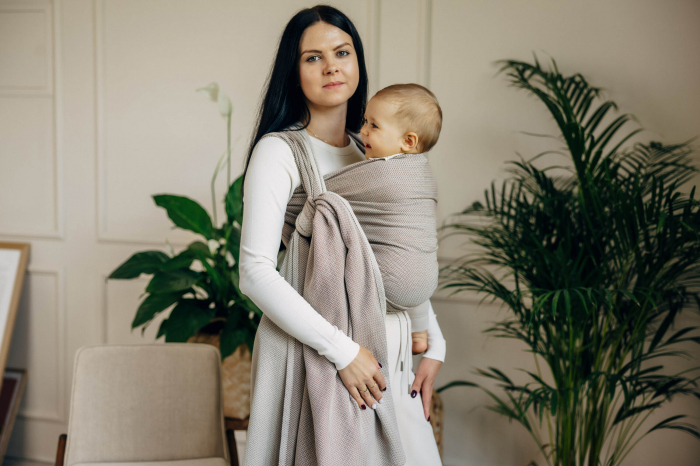 Wrap tesut pentru bebelusi LITTLE HERRINGBONE ALMOND - marime M - grad B [2]