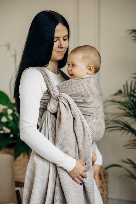 Wrap tesut pentru bebelusi LITTLE HERRINGBONE ALMOND - marime M - grad B [12]
