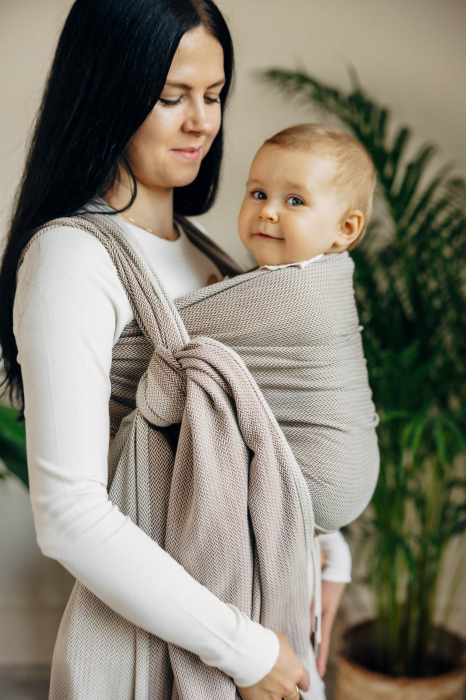Wrap tesut pentru bebelusi LITTLE HERRINGBONE ALMOND - marime M - grad B [3]