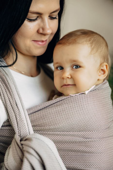 Wrap tesut pentru bebelusi LITTLE HERRINGBONE ALMOND - marime M - grad B [4]