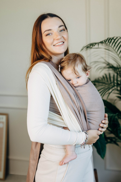 Wrap tesut pentru bebelusi LITTLE HERRINGBONE BABY CUPCAKE - marime M - grad B [2]