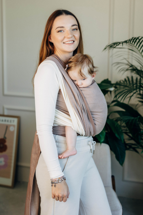 Wrap tesut pentru bebelusi LITTLE HERRINGBONE BABY CUPCAKE - marime M - grad B [4]