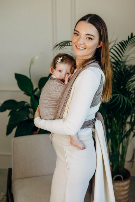 Wrap tesut pentru bebelusi LITTLE HERRINGBONE BABY CUPCAKE - marime M - grad B [7]