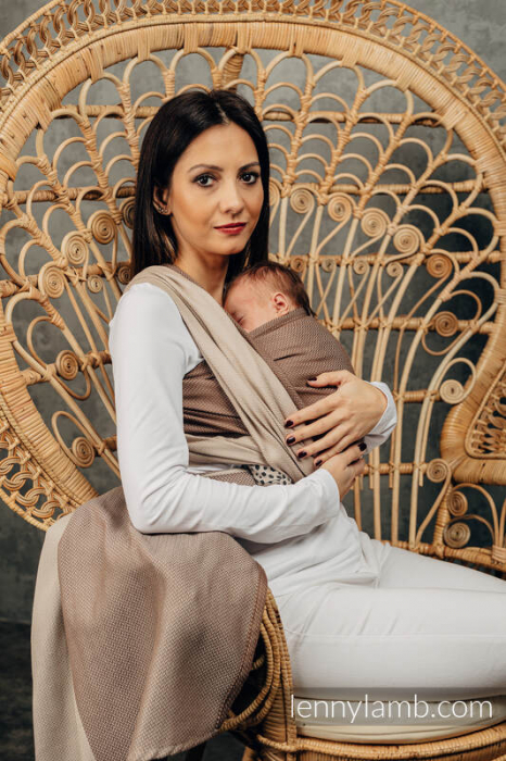 Wrap tesut pentru bebelusi -LITTLE HERRINGBONE BABY CAFFE LATTE - marime M - grad B [17]