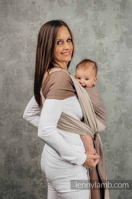 Wrap tesut pentru bebelusi -LITTLE HERRINGBONE BABY CAFFE LATTE - marime M - grad B [4]