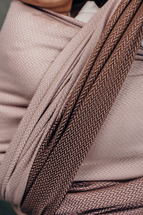 Wrap tesut pentru bebelusi -LITTLE HERRINGBONE BABY CAFFE LATTE - marime M - grad B [12]