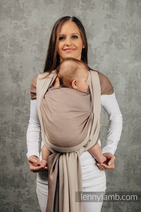 Wrap tesut pentru bebelusi -LITTLE HERRINGBONE BABY CAFFE LATTE - marime M - grad B [7]