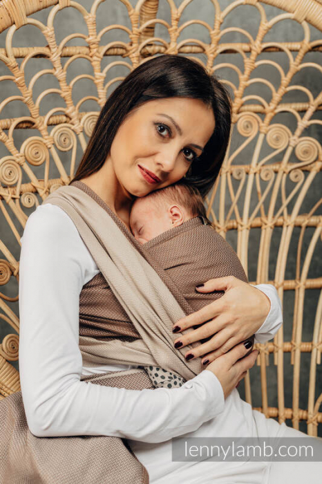 Wrap tesut pentru bebelusi -LITTLE HERRINGBONE BABY CAFFE LATTE - marime M - grad B [18]