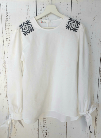 Bluza dama din panza cu broderie traditionala - MAMA [4]