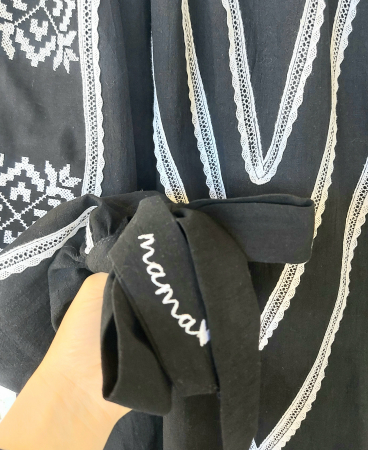 Ie dama din panza topita MAMA - Negru [3]