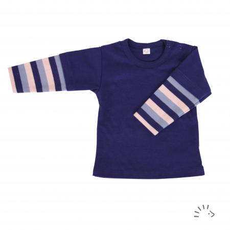 Bluze si tricouri - Bluza din bumbac organic-Striped Blue