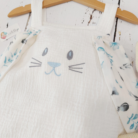 Body bebe din muselina Sweet Bunny Blue [3]