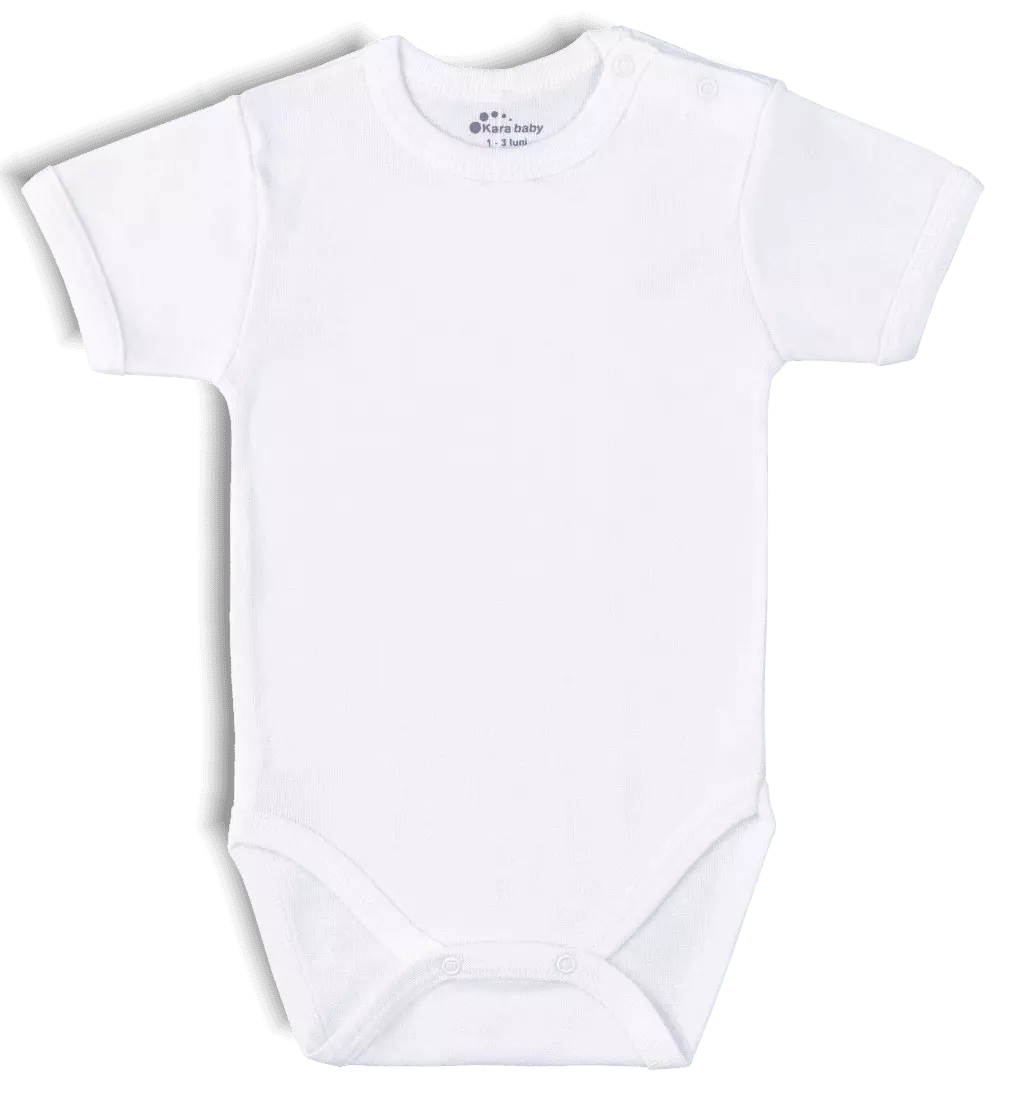 Baieti - Body bebelusi, maneca scurta, alb, 100% bumbac