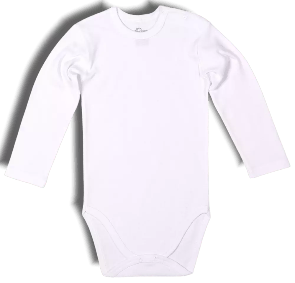 Baieti - Body bebelusi, maneca lunga, alb, 100% bumbac