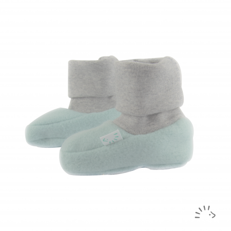 Baieti - Botosei din bumbac organic fleece- Green Melange