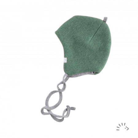 Haine naturale - Caciula bumbac organic fleece- Dark Green Melange