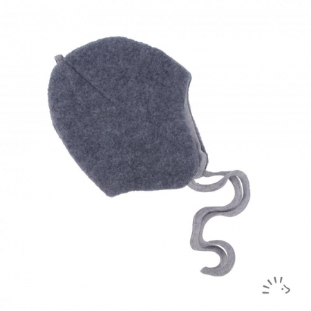 Haine naturale - Caciula copii lana merino fleece- Anthracite