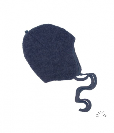 Haine naturale - Caciula copii lana merino fleece- Dark Blue