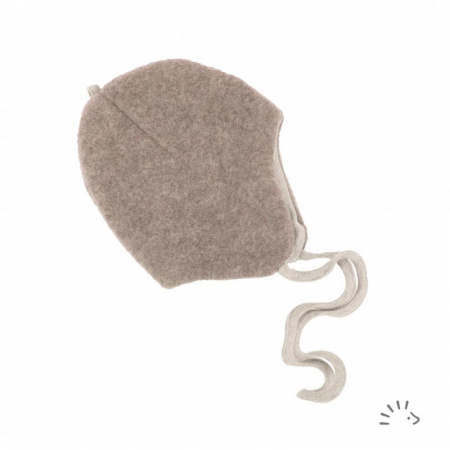 Haine naturale - Caciula copii lana merino fleece- Beige Melange
