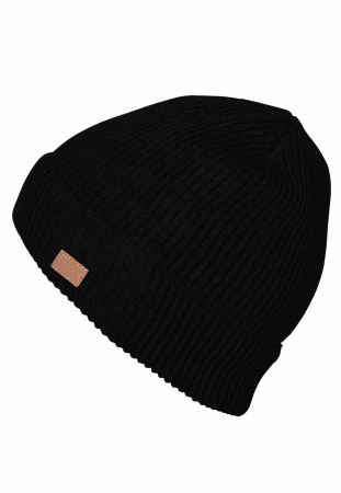 Haine naturale - Caciula copii din lana merinos, dublata cu bumbac organic - Black