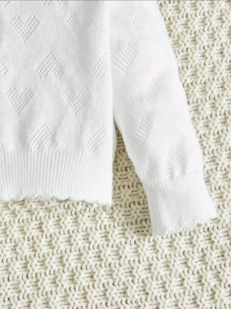Cardigan alb pentru fetite - Mini Hearts [2]