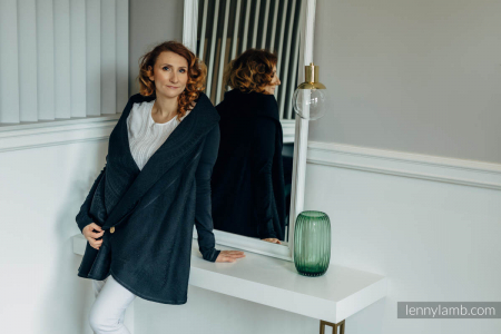 Cardigan/ protectie babywearing pentru vreme rece I PEACOCK'S TAIL - PITCH BLACK I LennyLamb I Marime L/XL [4]