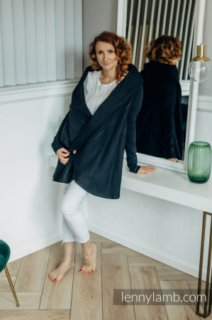 Cardigan/ protectie babywearing pentru vreme rece I PEACOCK'S TAIL - PITCH BLACK I LennyLamb I Marime L/XL [7]