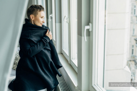 Cardigan/ protectie babywearing pentru vreme rece I PEACOCK'S TAIL - PITCH BLACK I LennyLamb I Marime L/XL [10]