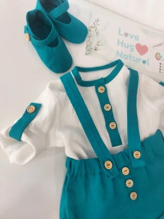 Baieti - Costumas din in pentru baietei Alexandru- Turcoaz