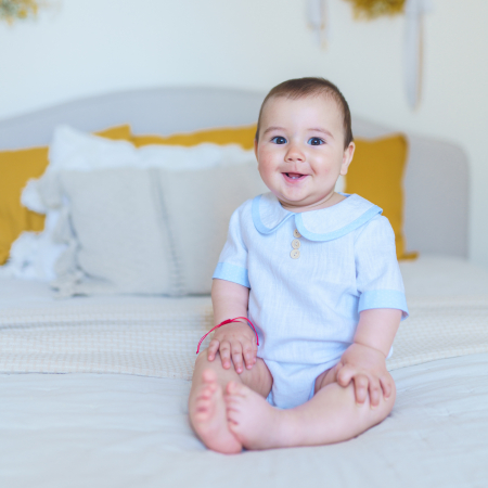 Baieti - Body camasa din in 100% pentru baietei