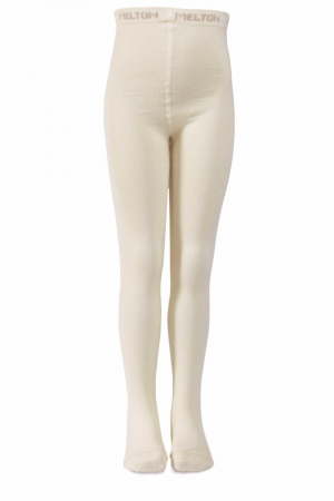 Haine naturale - Dres fin pentru copii lana merinos si bumbac - Off White