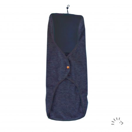 Haine naturale - Husa scaun auto pentru copii, din lana merinos fleece - Dark Blue